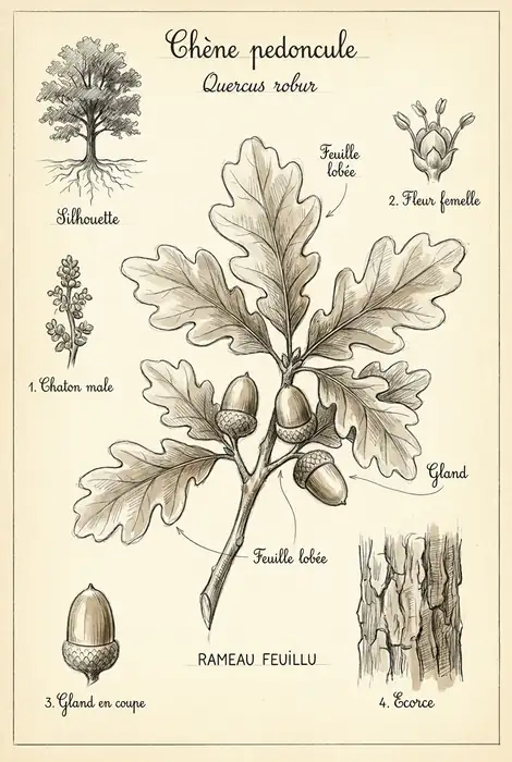Planche du chêne pédonculé